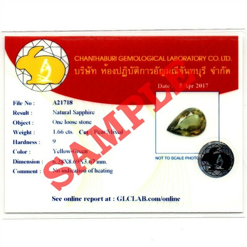Glc Chanthaburi Gemological Laboratory Brief Report With Photo X1 (service)