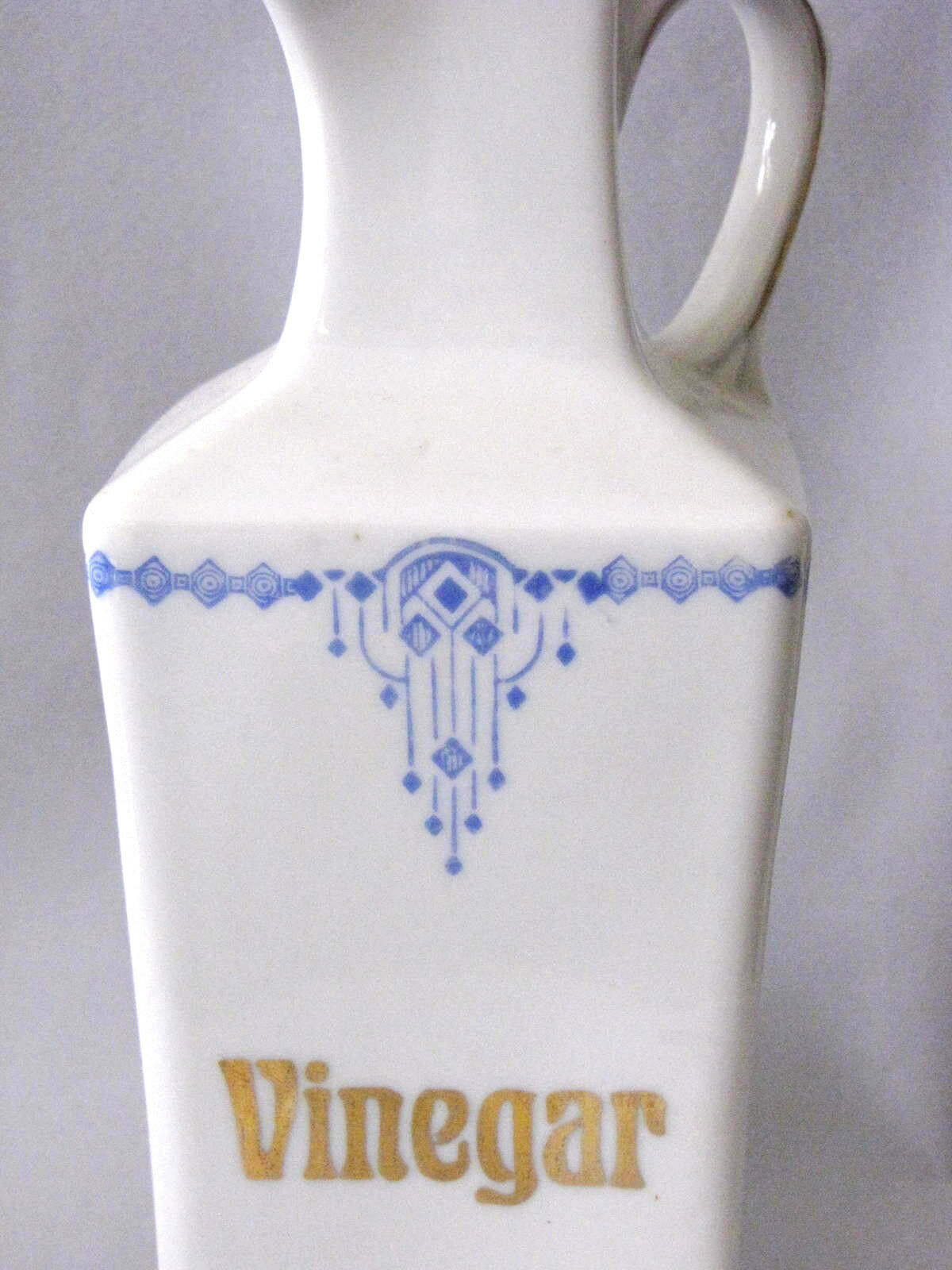 German Art Deco Design Square Vinegar Vintage Vessel Decanter Bottle