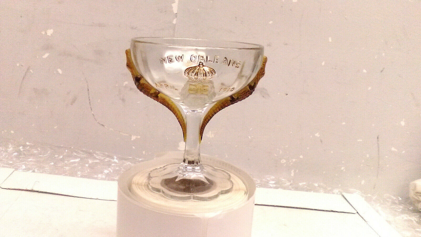 Antique Syria Shriner Freemason Masonic 1910 New Orleans Pittsburgh Stem Glass