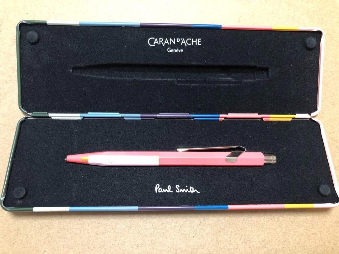 Paul Smith + Caran D'ache Ballpoint Pen Coral Pink Unused With Can Case