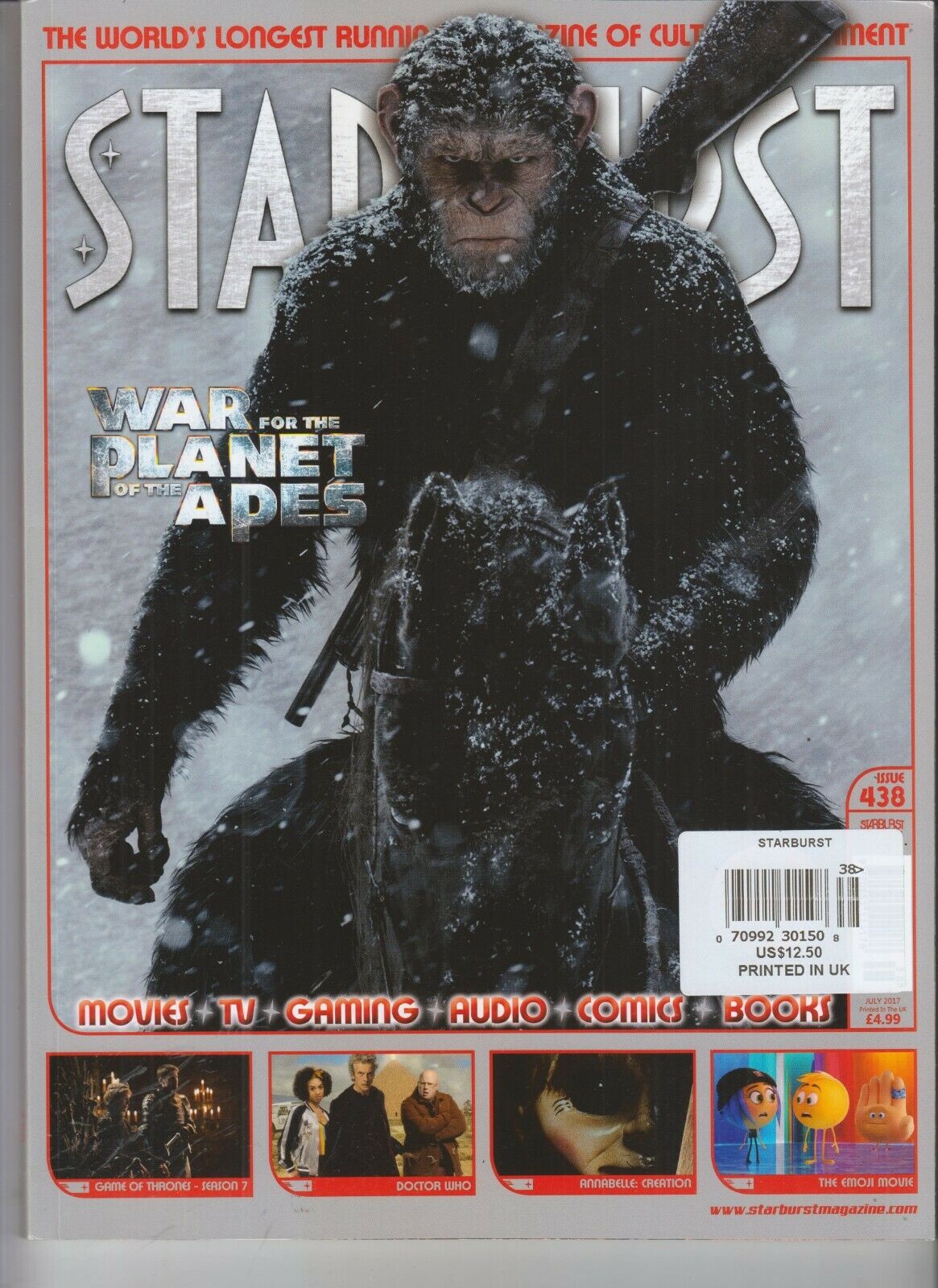 War For The Planet Of The Apes Starburst Magazine July 2017 Issue #438