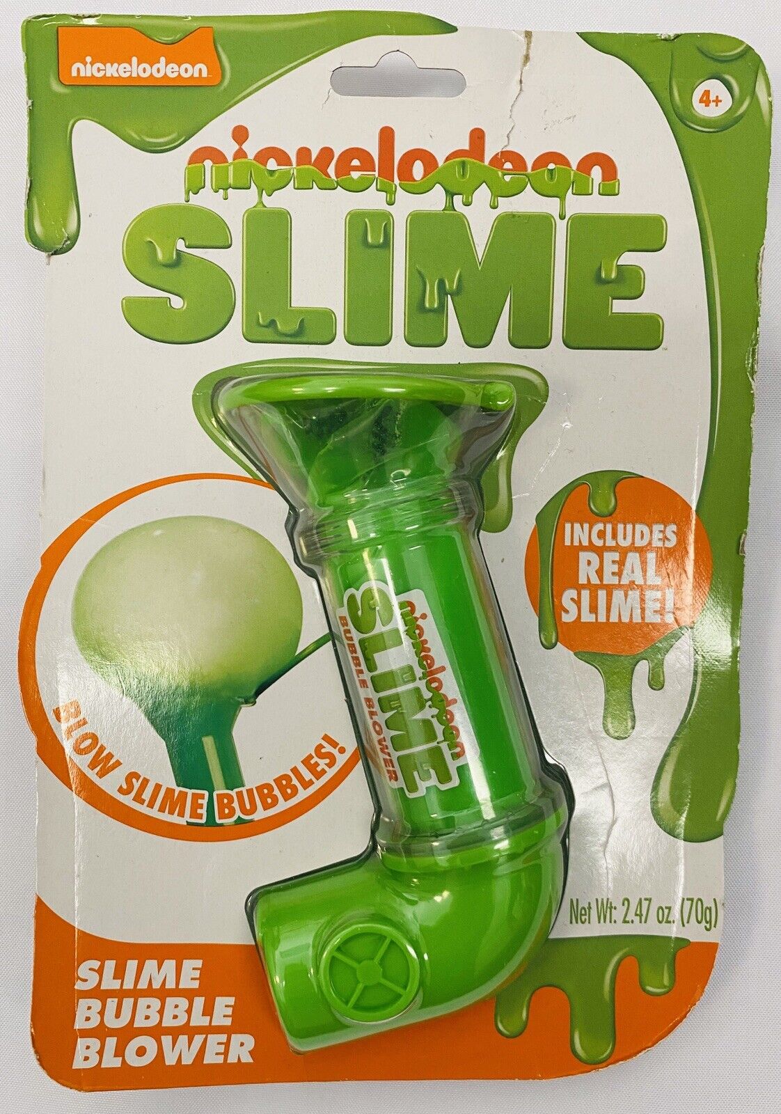 New! Nickelodeon Slime Bubble Blower Includes Real Slime