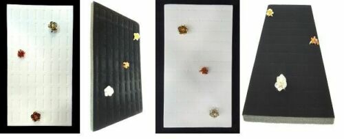 72 Slot Ring Foam Jewelry Tray Insert Display Pad Liner Black & White 2 Designs