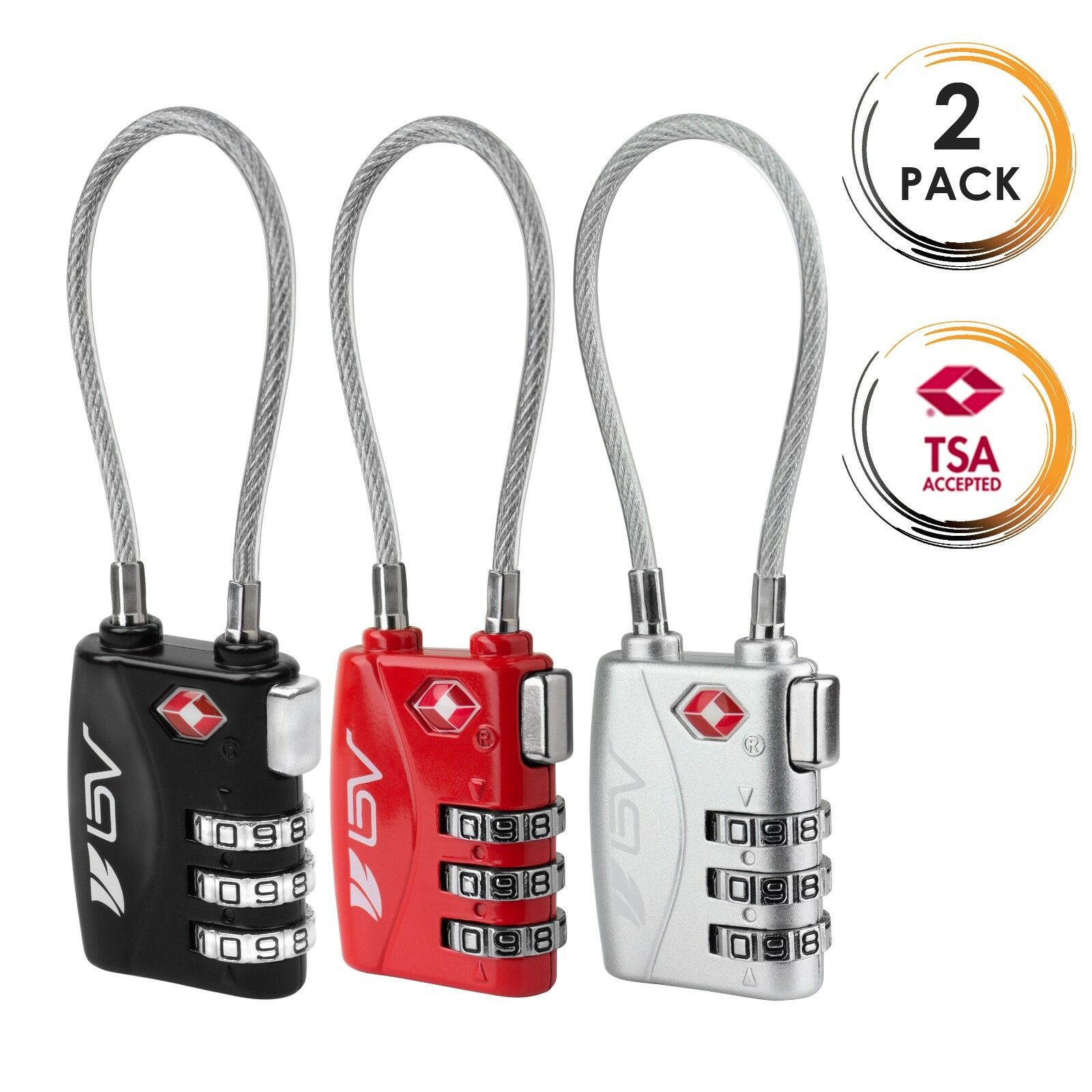 Bv Tsa Travel Luggage Lock Security Lock 3 Digit Set-your-own Combination Lock