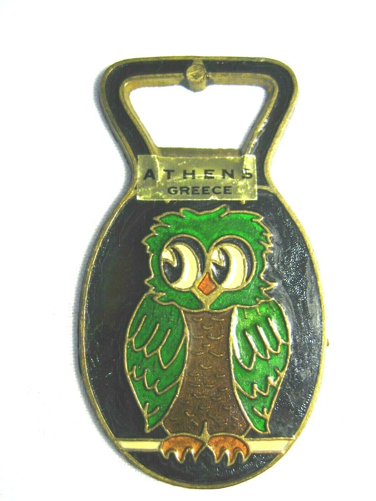 Handmade Greek Owl Bottle Opener – Enamel On Solid Brass