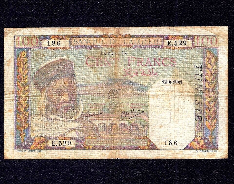 Tunisia 100 Francs  1941  P-13