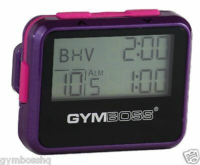 Gymboss Interval Timer & Stopwatch Violet / Pink Metallic Gloss From Gymboss Hq