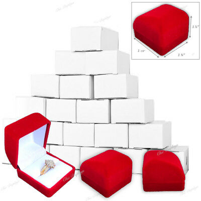 12pc Red Ring Gift Boxes Red Velvet Ring Boxes Jewelry Red Boxes Cufflinks Box