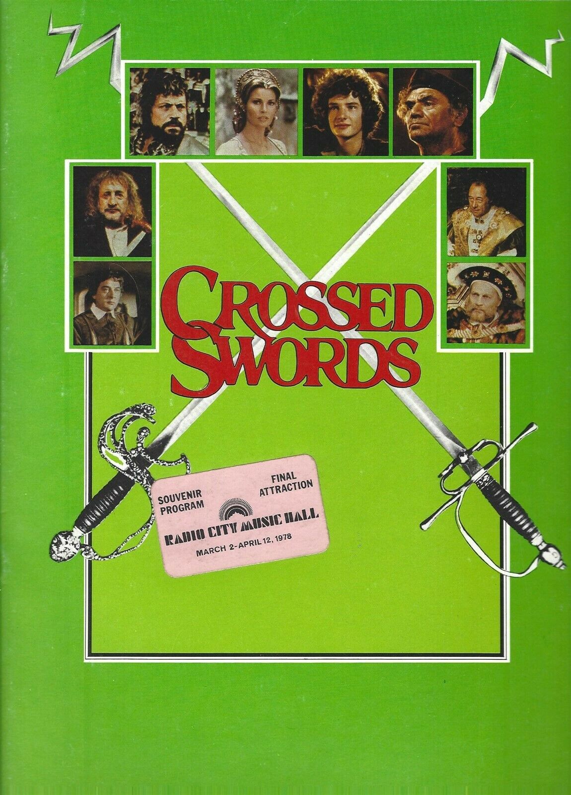 Crossed Swords Souvenir Program Book, Final Movie At Radio City Music Hall, 1978
