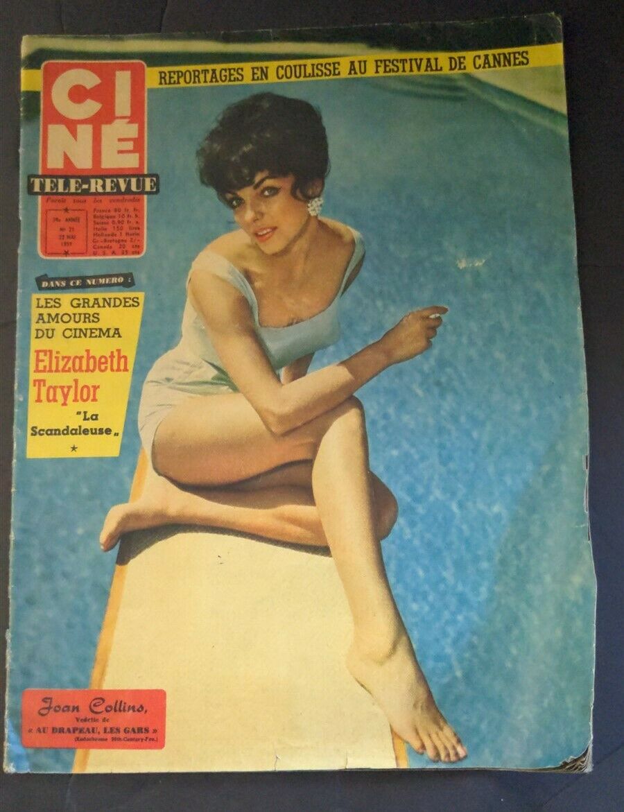 Cine Tele-revue May 22, 1959 French Movie Tabloid Joan Collins Cheesecake Cover