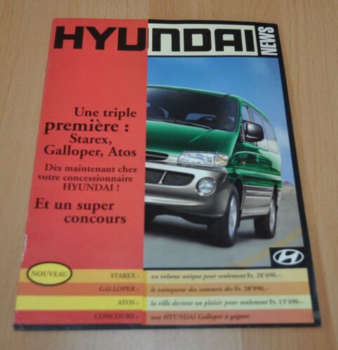 Hyundai Model Range 1998 France Edition Cars Sales Brochure Prospekt Stock Eu