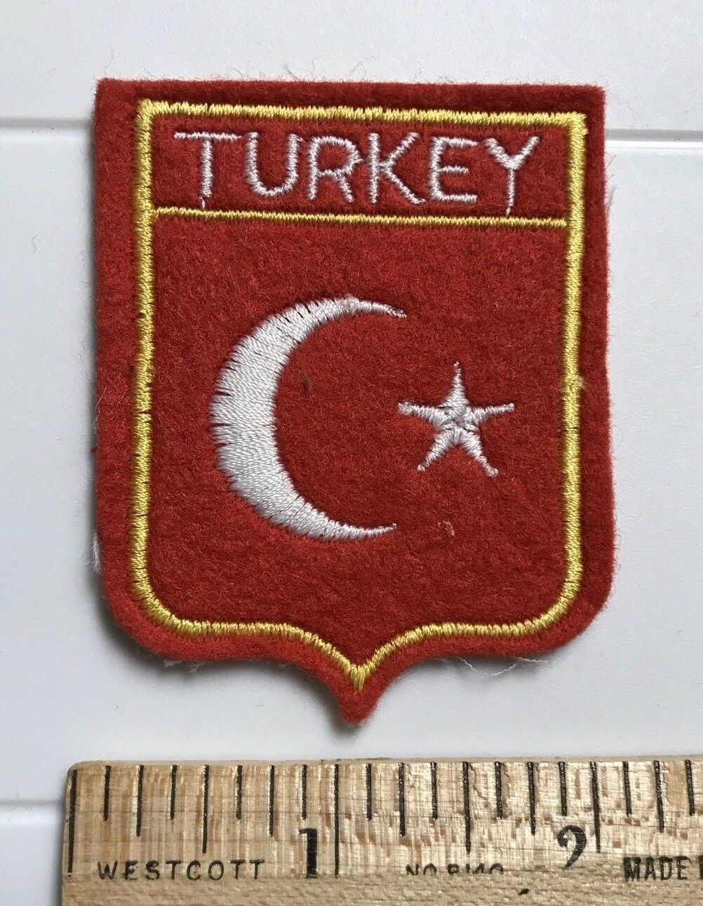 Turkey Turkish Flag Star Crescent Red Embroidered Felt Patch
