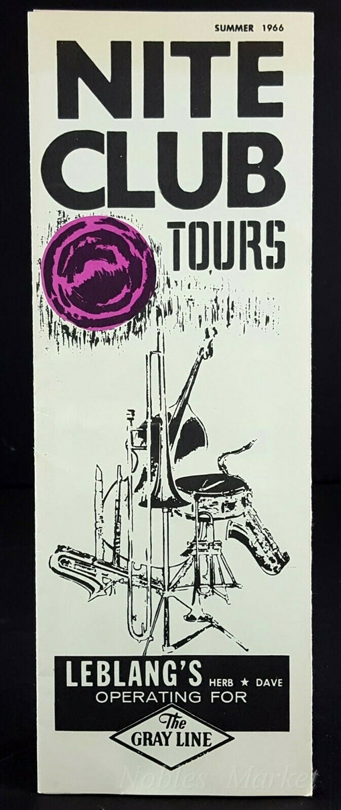 Leblang's Gray Line Nite Club Tours Travel Brochure 1966 Florida Miami