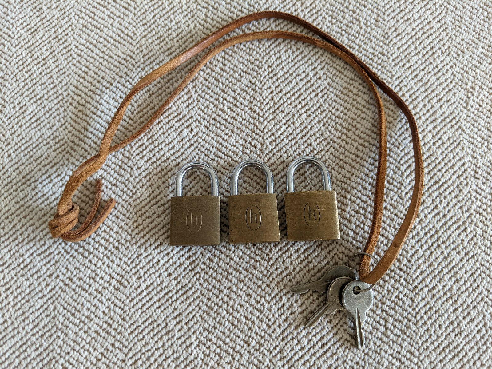 Lot Of 3 Vintage Hartmann Luggage Padlock Lock & 3 Keys