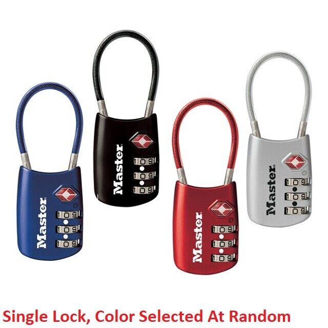 Masterlock 4688d Tsa Approved Assorted Color Combination Flex Cable Luggage Lock
