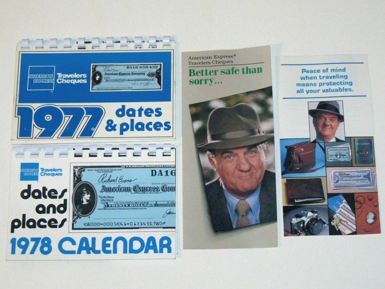 Vintage 1977 & 1978 American Express Calendars & Karl Malden 1983-84 Pamphlets!