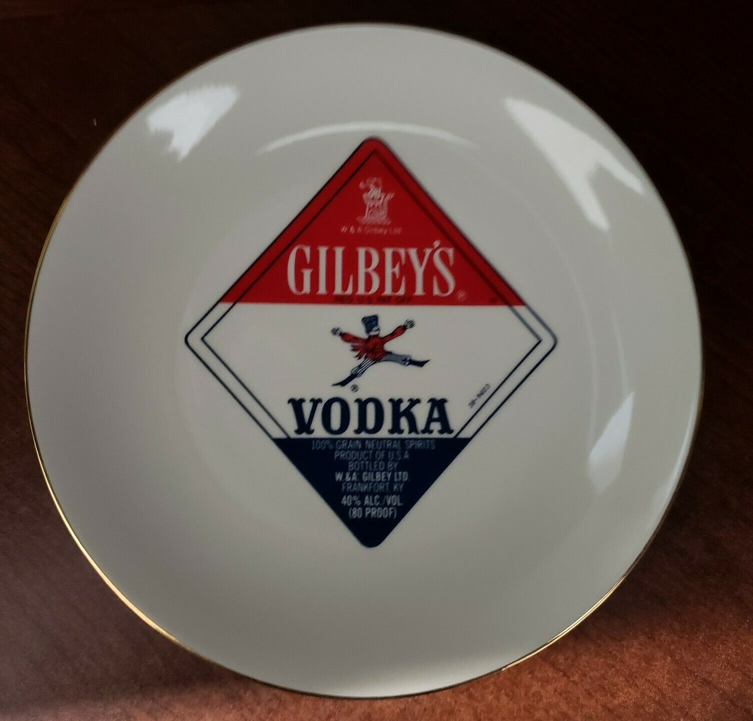 Vintage Gilbey's Vodka Plate---regal China---mancave/ Bar Decoration Collectible