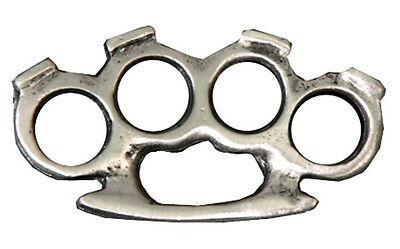 Brass Knuckles Jacket Vest Pewter Mc 1.25 Inch  Charm Biker Pin By Miltacusa P9